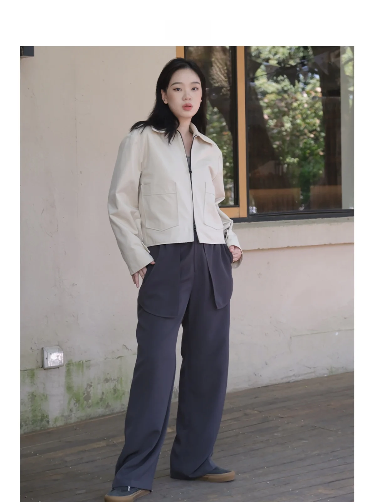 

Летние тонкие брюки HUES9 с эластичным поясом, прямые, из полиэфирного волокна, с внешними карманами