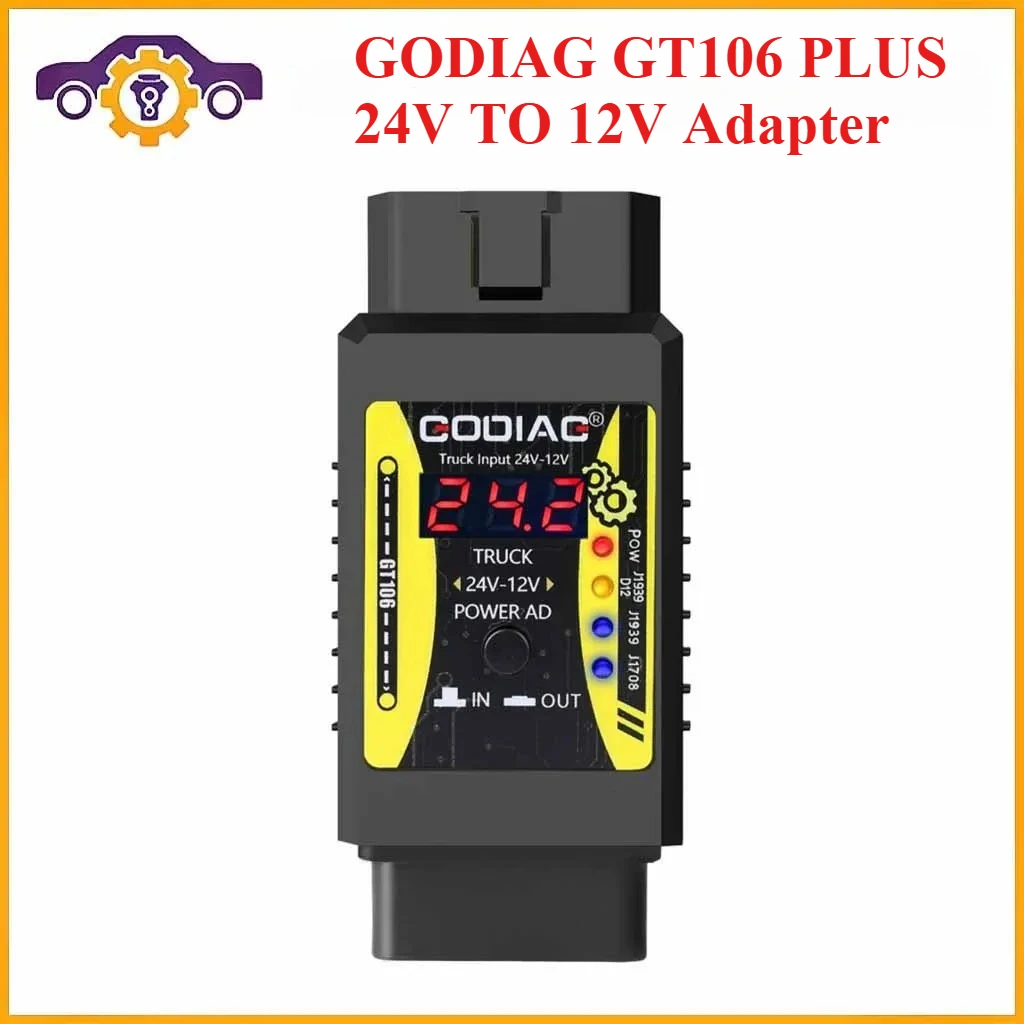 GODIAG GT106 PLUS Адаптер для тяжелых грузовиков от 24 до 12 В для X431 Easydiag/Golo/ M-DIAG/ IDIAG/ ThinkCar/ ICarScan/ GOLO/ DBSca GODIAG GT106 PLUS Адаптер для тяжелых грузовиков от 24 до 12 В для X431 Easydiag/Golo/ M-DIAG/ IDIAG/ ThinkCar/ ICarScan/ GOLO/ DBSca