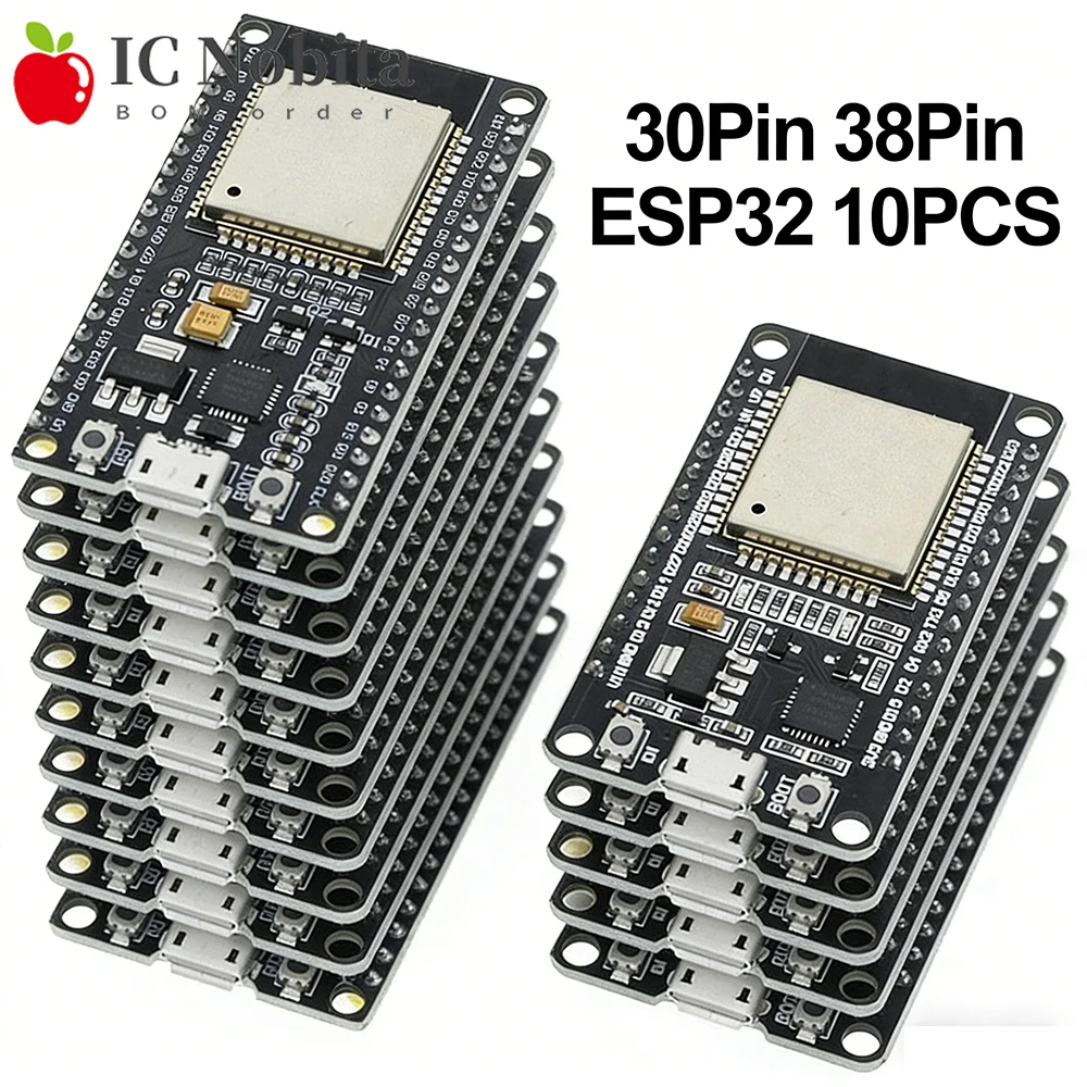 Placa de desarrollo ESP32, WiFi + Bluetooth, consumo de energía ultrabajo, doble núcleo, ESP-32, ESP-32S, CP2102, CH9102, CH340, DEVKIT V1, 10 Uds.
