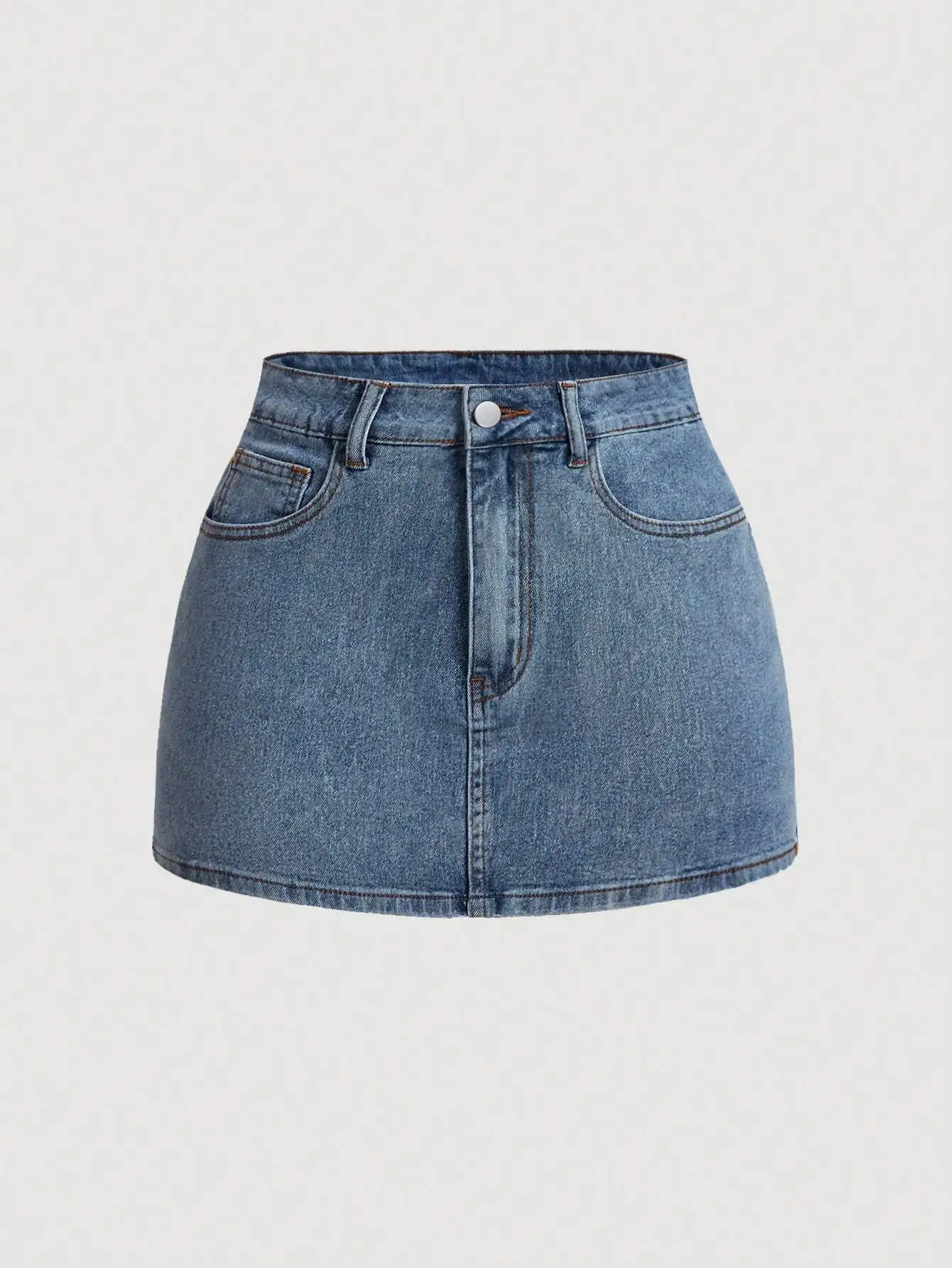 

Women's Bow Decor Pocket Casual Denim Mini Skirt