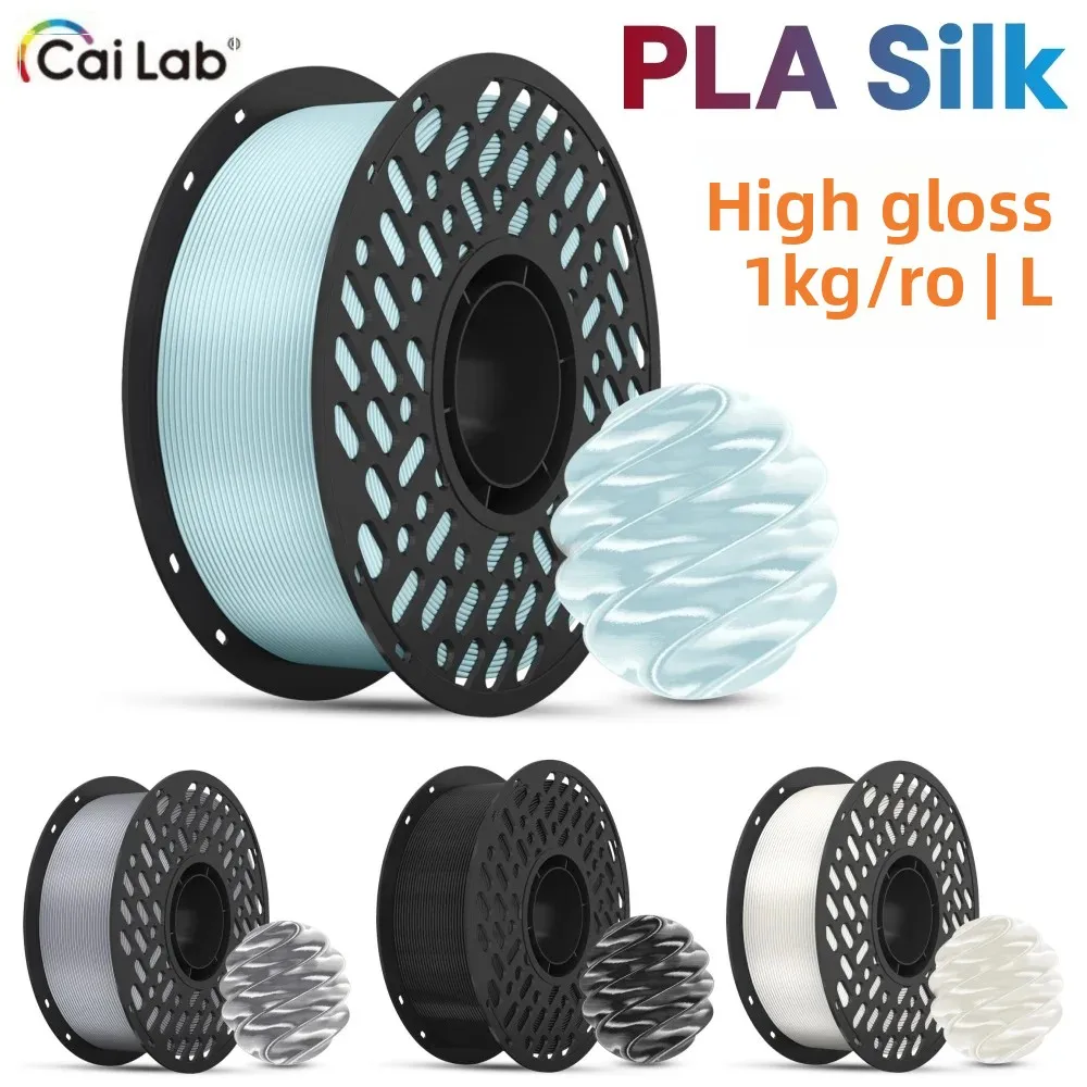 

CaiLab 1 кг 3D-филамент Silk PLA, точность 1,75 мм +/-0,02 мм, катушка для большинства FDM 3D-принтеров, безопасный материал, вакуумная упаковка