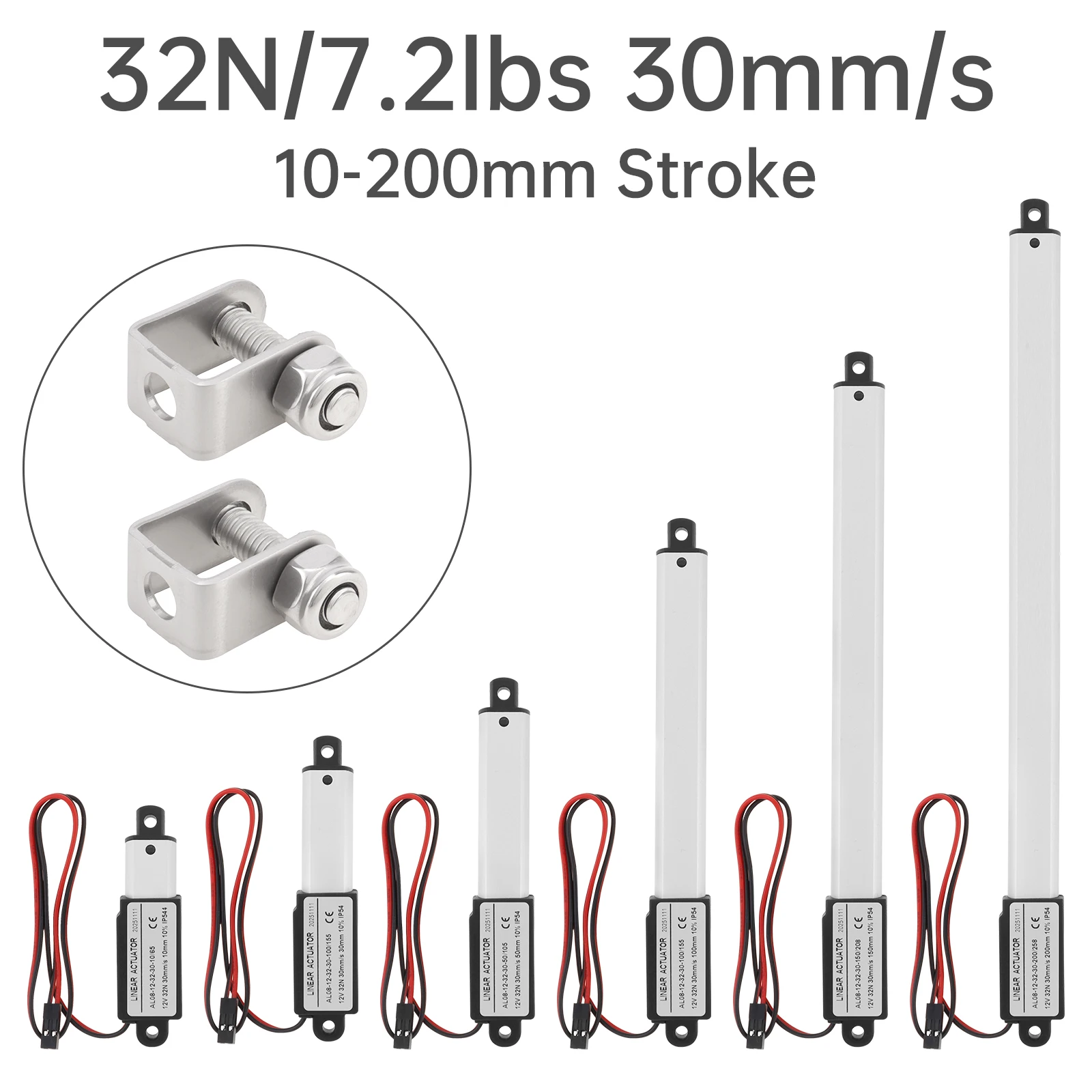 

10-200mm Stroke Mini Linear Motion 12V DC Motor Electric Reciprocating Lifting Linear Actuator for Home Automation Linear Motion