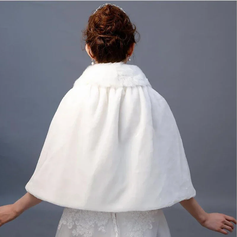 Invierno de las mujeres, Poncho envuelve para fiesta de noche chaqueta abrigo de piel de imitación boda invierno mantón de la piel de mantos de novia boda abrigo