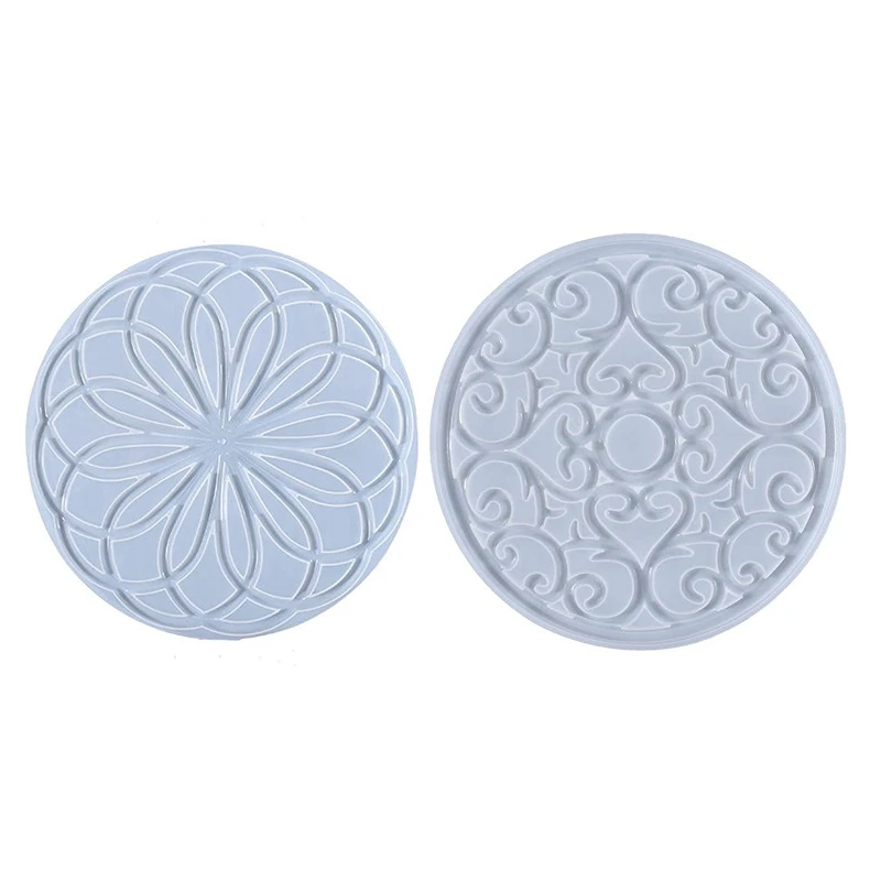 Mandala Coaster Resin Molds,Silicone Coaster Molds For Resin Hollow Flower Tray,Silicone Mold For Cup Coaster Home Decor