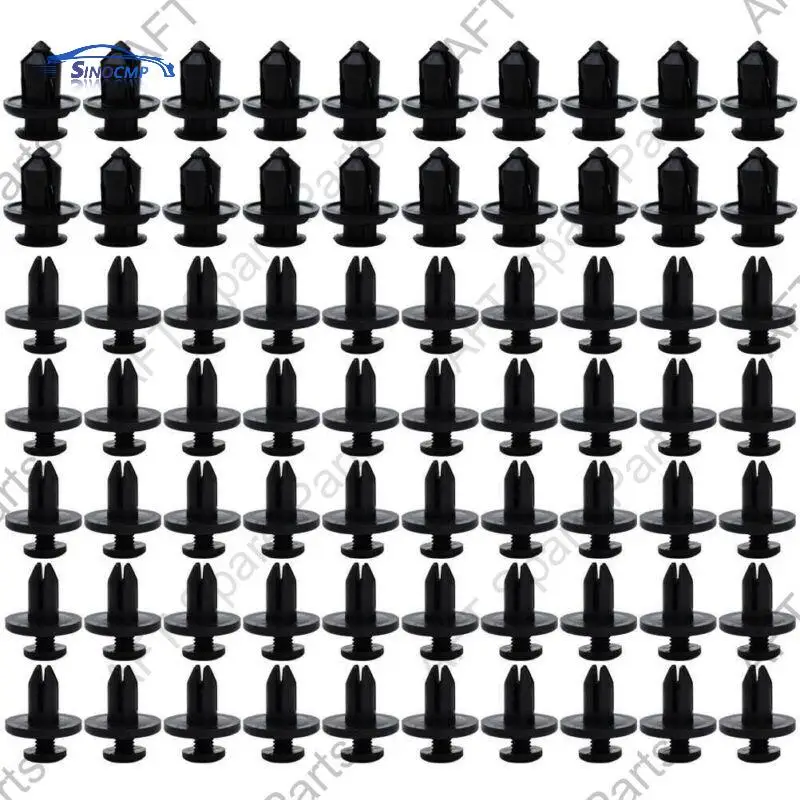 

190 PCS Black Plastic Fastener Rivet Clips Car Push Pin Trim Kit A16 C07 C20 B28 For Bumper Side Skirt Grille Radiator Shield