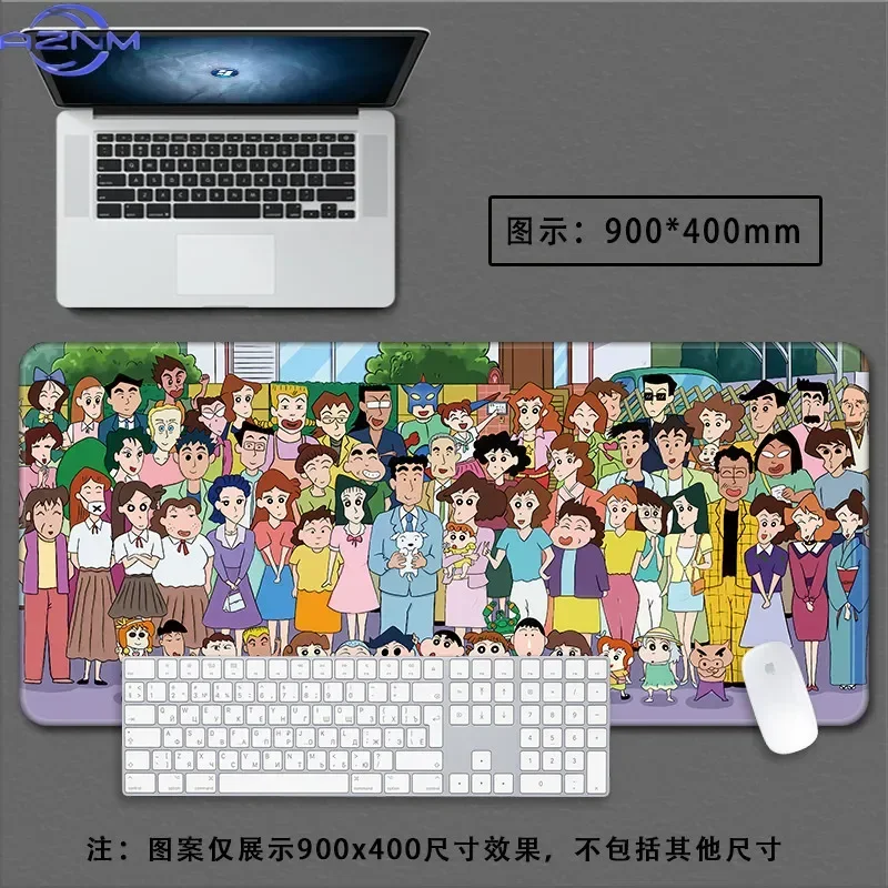 Crayon Shin-chan Anime Mouse Pad, Rubber Non Slip Gaming Desk Mat, Cute Kindergarten Friends Group HD Print Mouse Pad, Smooth Su