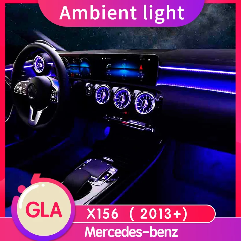 For Mercedes-benz GLA X156 Ambient Led Turbine Air Vent Decoration Car Light 3D Led Speraker Rotating Treble Car Accessories