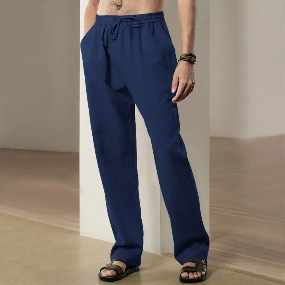 Men\'s Cotton and Linen Pants Hawaii Vacation Pants Beach Pants Breathable Trousers Streetwear  Men Casual Versatile Clothing