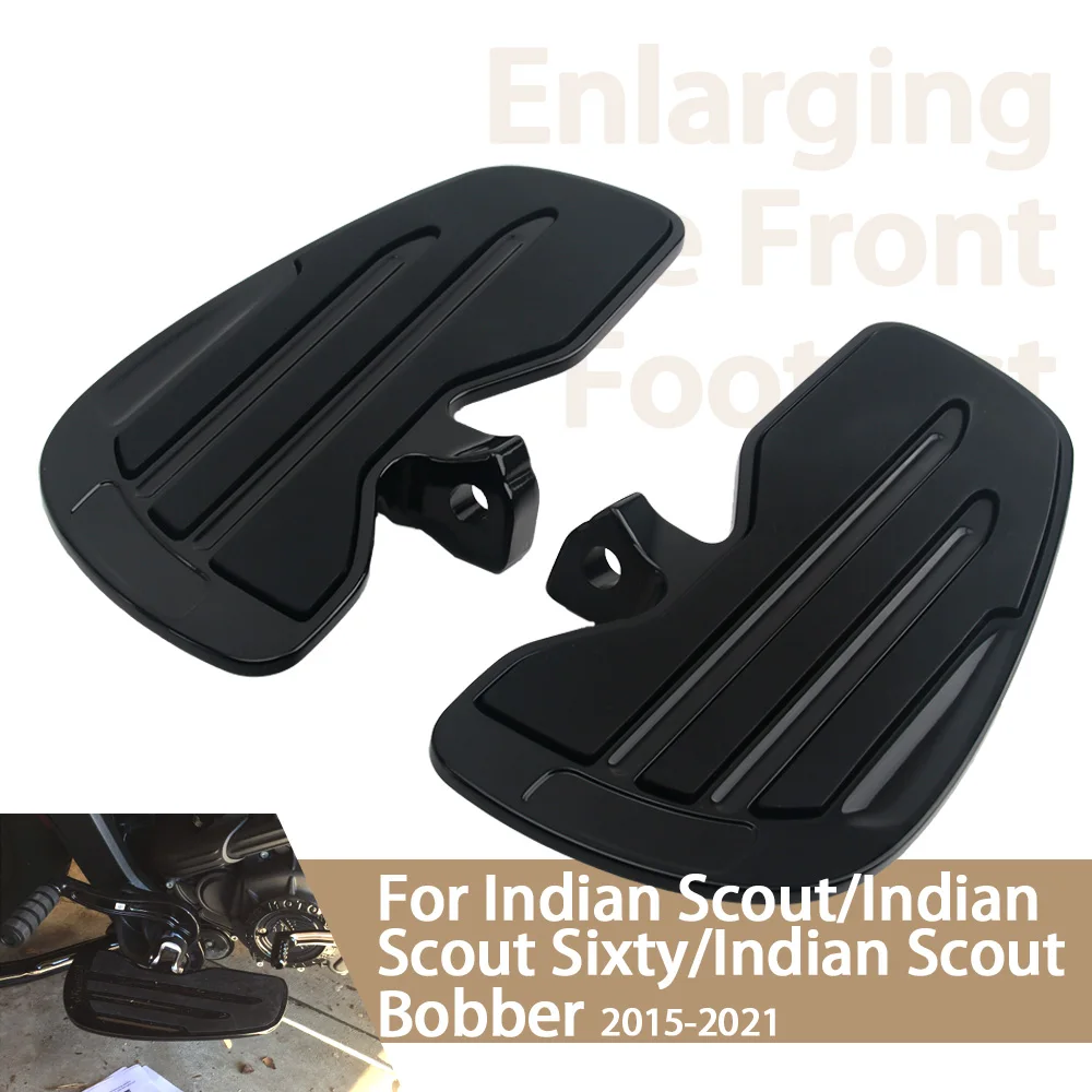 Motorcycle Front Rider Floorboards Foot Pegs Footrest Footboard Black Chrome For Scout 2015-2023 Scout Sixty Scout Bobber