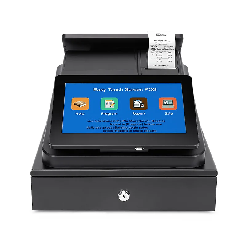 Catering convenience store retailer T3 all-in-one English system cash register with 58mm thermal receipt printer