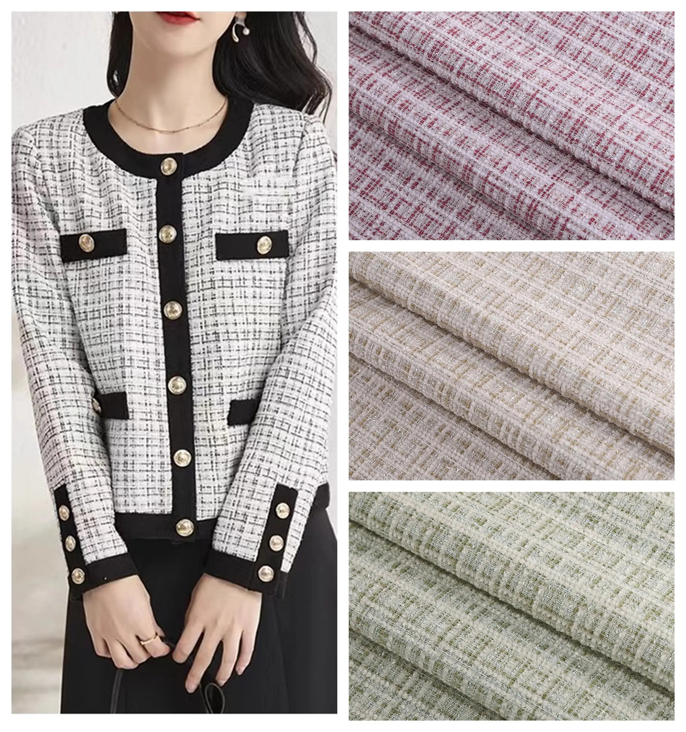 

Soft Double Sided Tweed Fabric By The Meter for Clothing Jacket Skirt Vest Shoe Bag Throw Pillow DIY Sewing Plain Cloth Purple