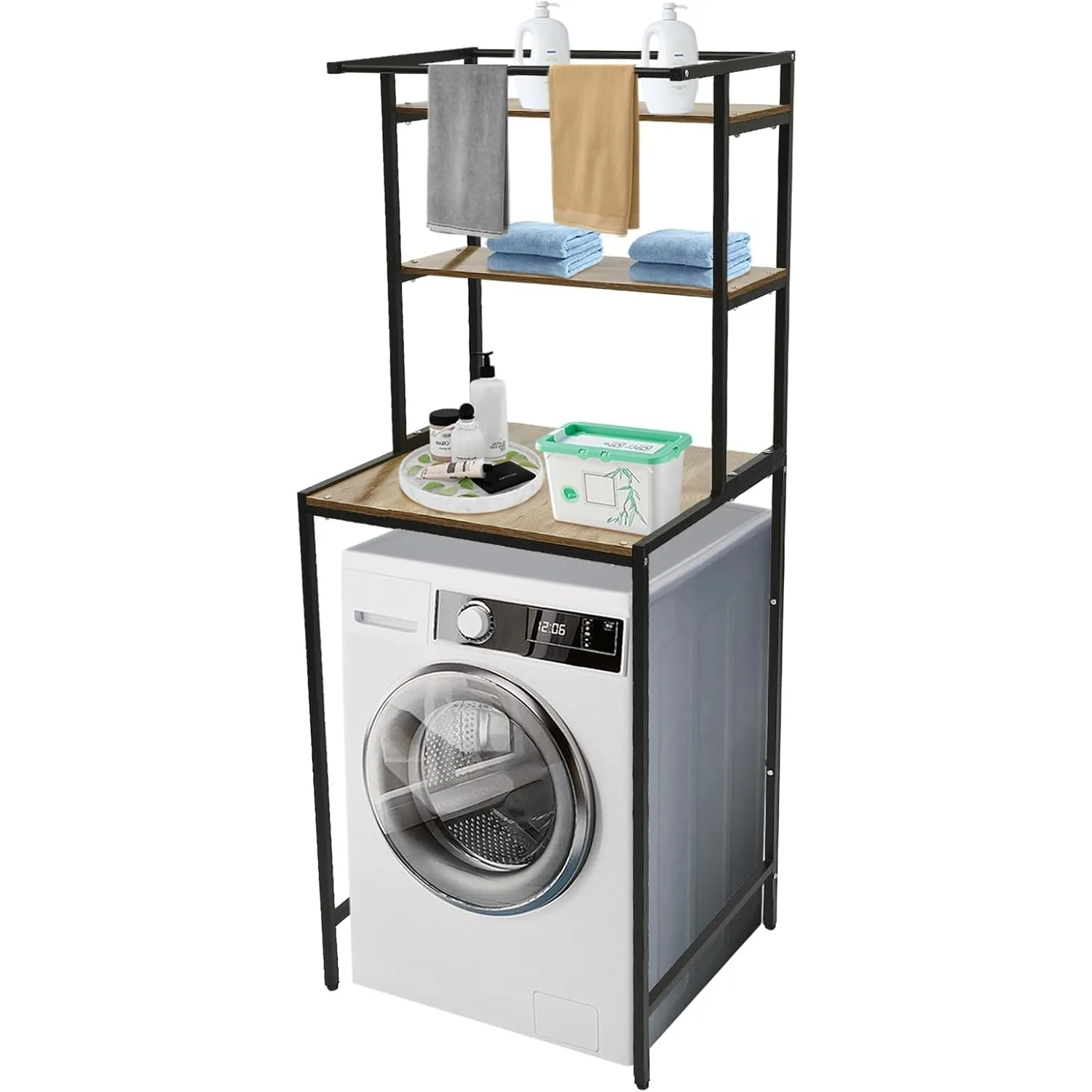 Washer and Dryer Storage Rack, Bathroom Organizer Towel Rack Space Saving Shelving Units for Bathrooms, Laundry Rooms