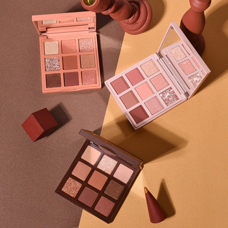 Gogotales kerstchocolade oogschaduwschijf 605 matte kralen aarde glitter negenkleurige oogschaduw