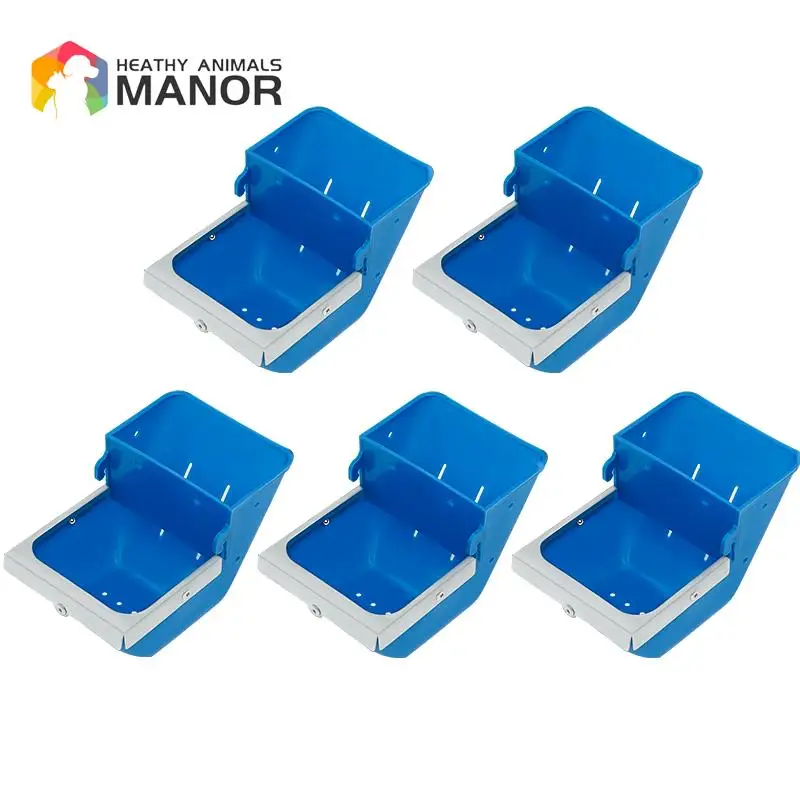 5Pcs Rabbit Feeder Box Hopper Rabbit Cage Rex Rabbit Anti Pickling Feed Trough Feeders Automatic Farm Animals Feeding Bowls