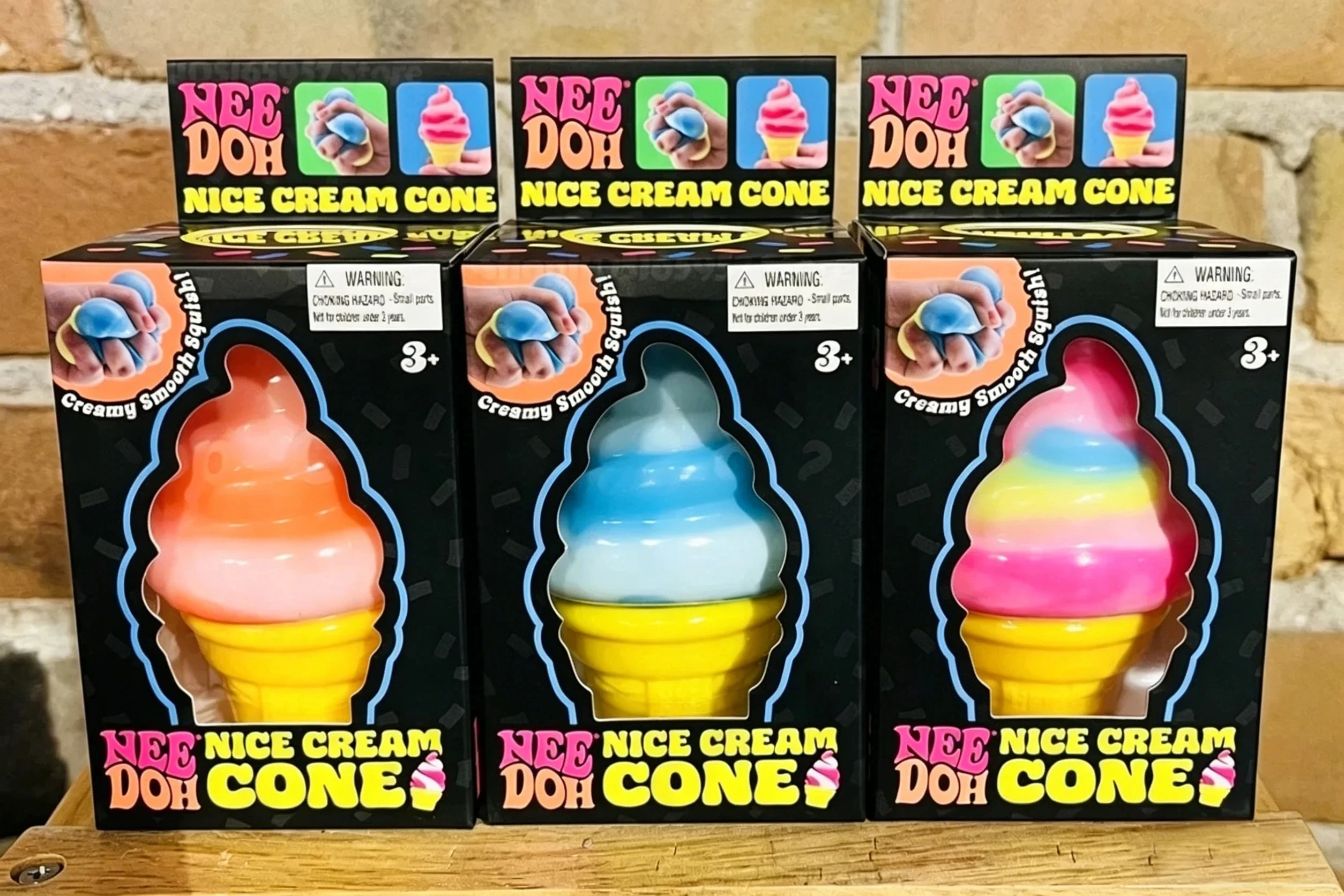 Nuevo Juguete Sensorial Schylling Needoh de Helado, Bloques Antiestrés para Apretar, Aliviar el Estrés, Resolver Puzles y Ventilar la Emoción, Souvenir para Niños