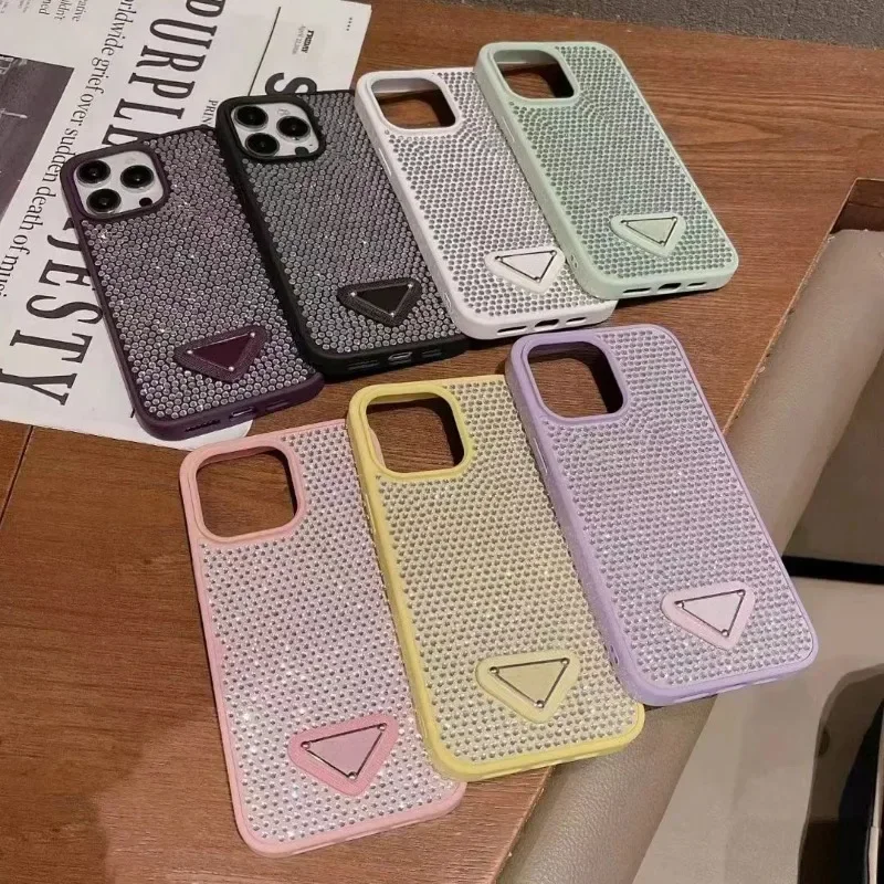Custodia per telefono Bling Bling di lusso PRD per iPhone 15 14 Plus 13 15 12 11 Pro Max Glitter