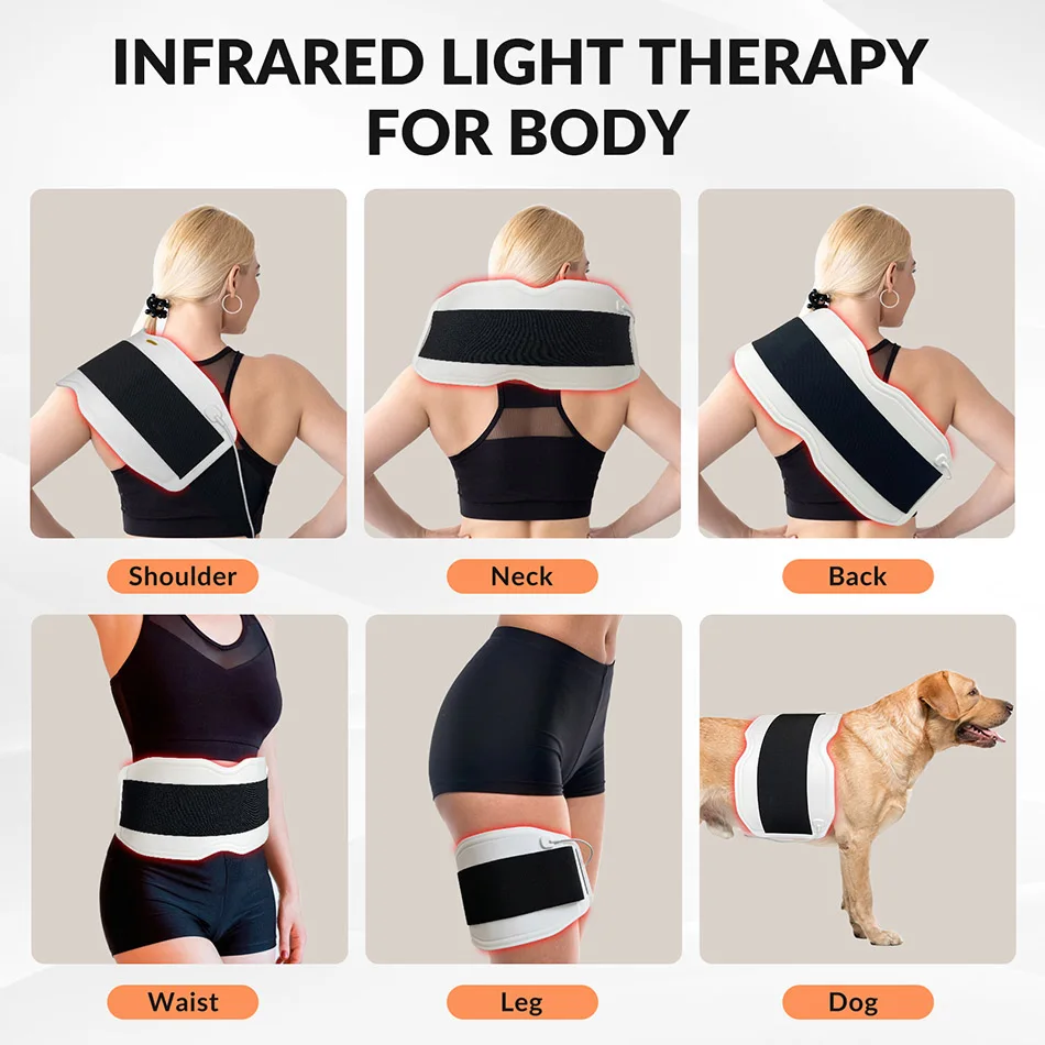 2026 Infrared Wrap Infrared Red Light Therapy Belt Wearable Therapy Device for Pain Relief Muscle Recovery Physiotherapy Home Us