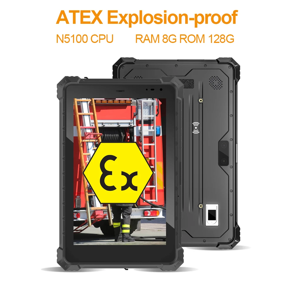 Echte explosieveilige robuuste Windows-tablets voor industrieel gebruik Mobiele computer 4G GPS RJ45 RS232 paneel-pc voor petrochemie