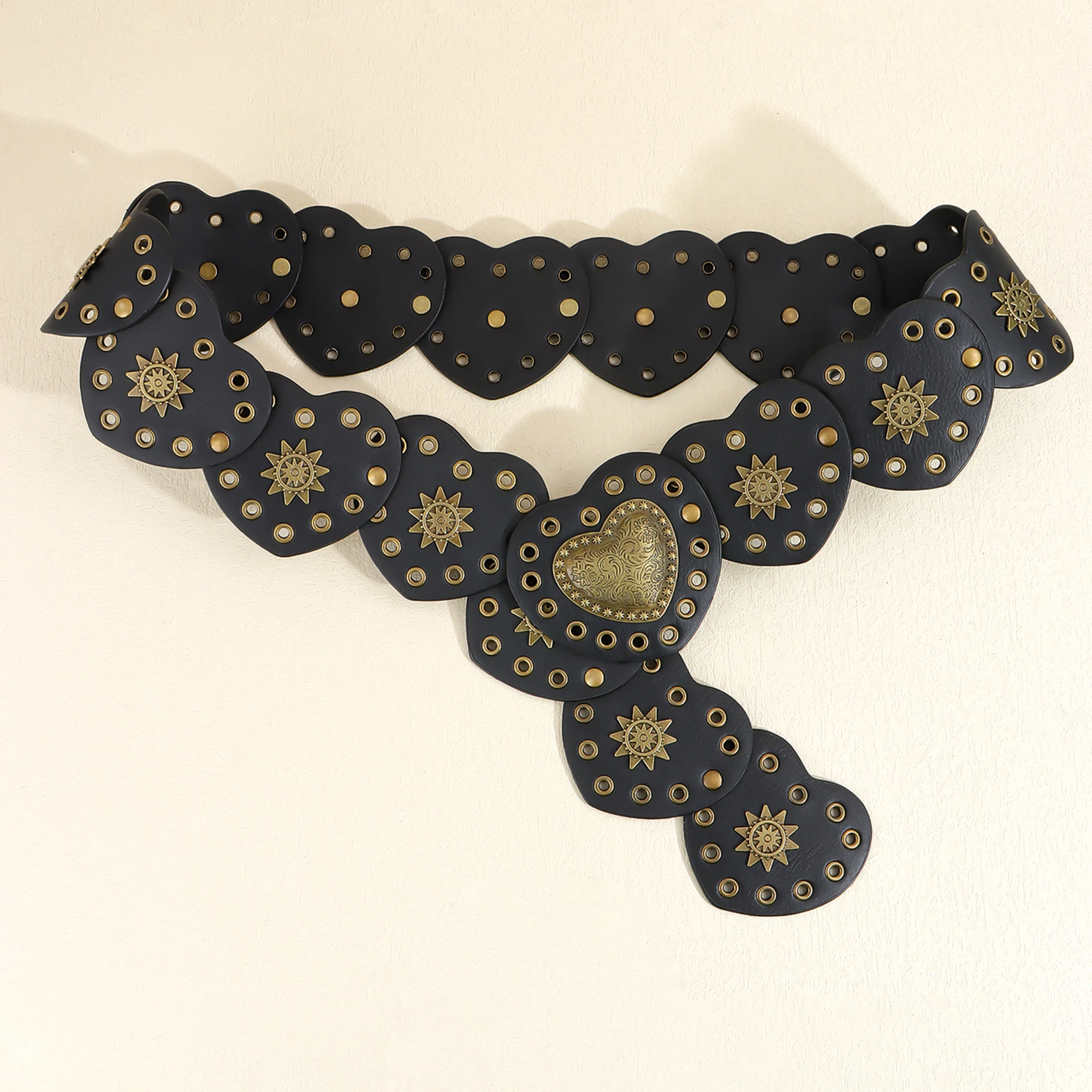 New vintage love Belt for women Vintage waist Wrap for girls Metal stitching rivets Decorative accessories Spice Belt for women