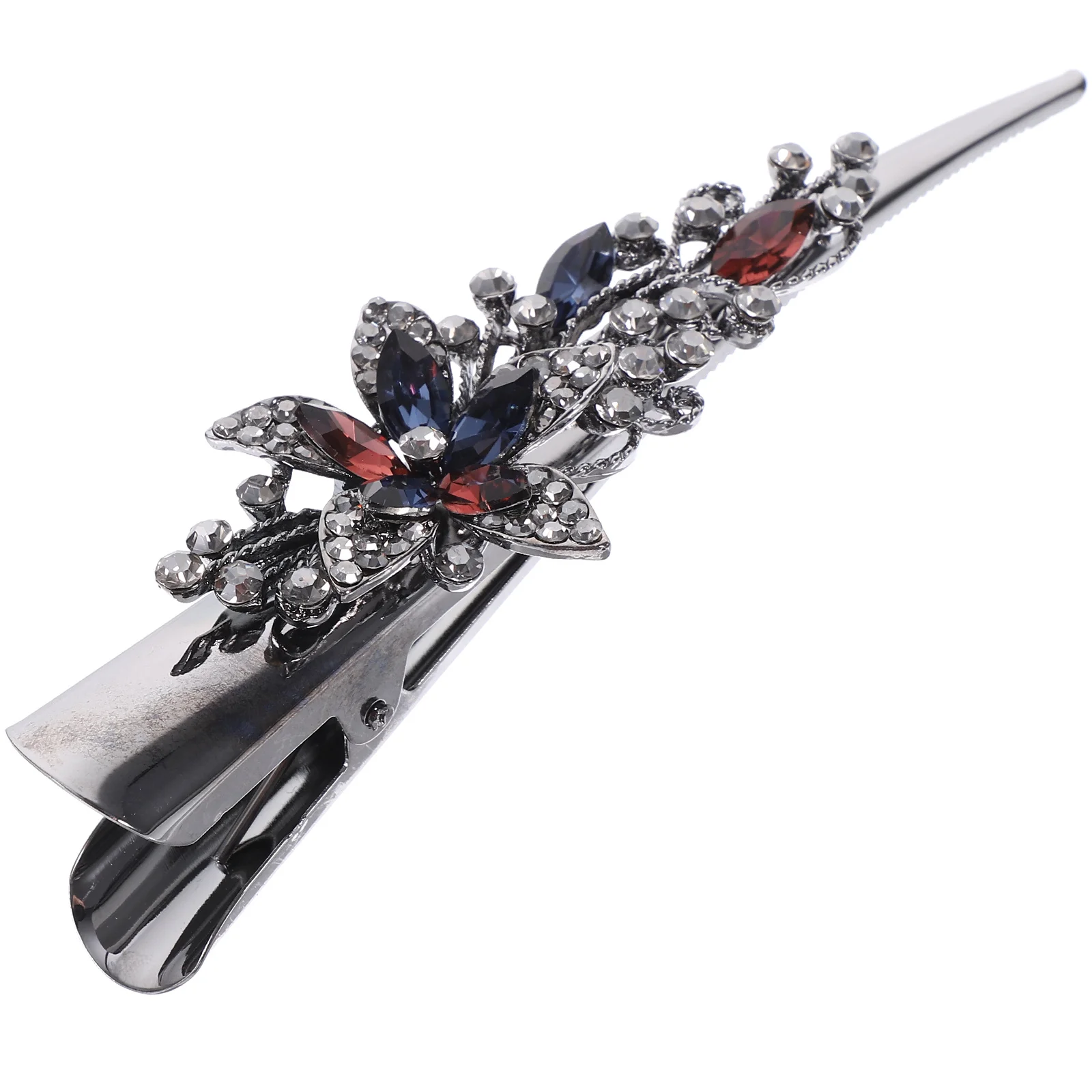 

Retro Vintage Large Rhinestone Metal Hair Clips Blue Color Bridal Party Accessories Women Girls Long Hair Barrettes