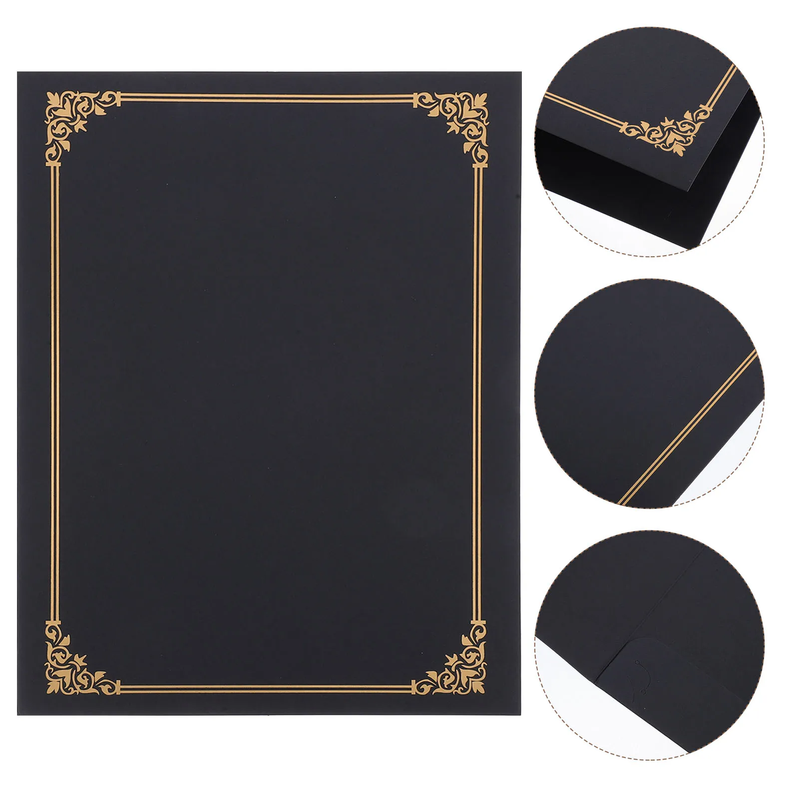 

Elegant Gold Foil Border Certificate Folder Holders Cover Display Protective Document Graduation Diploma Frames Paper Holder