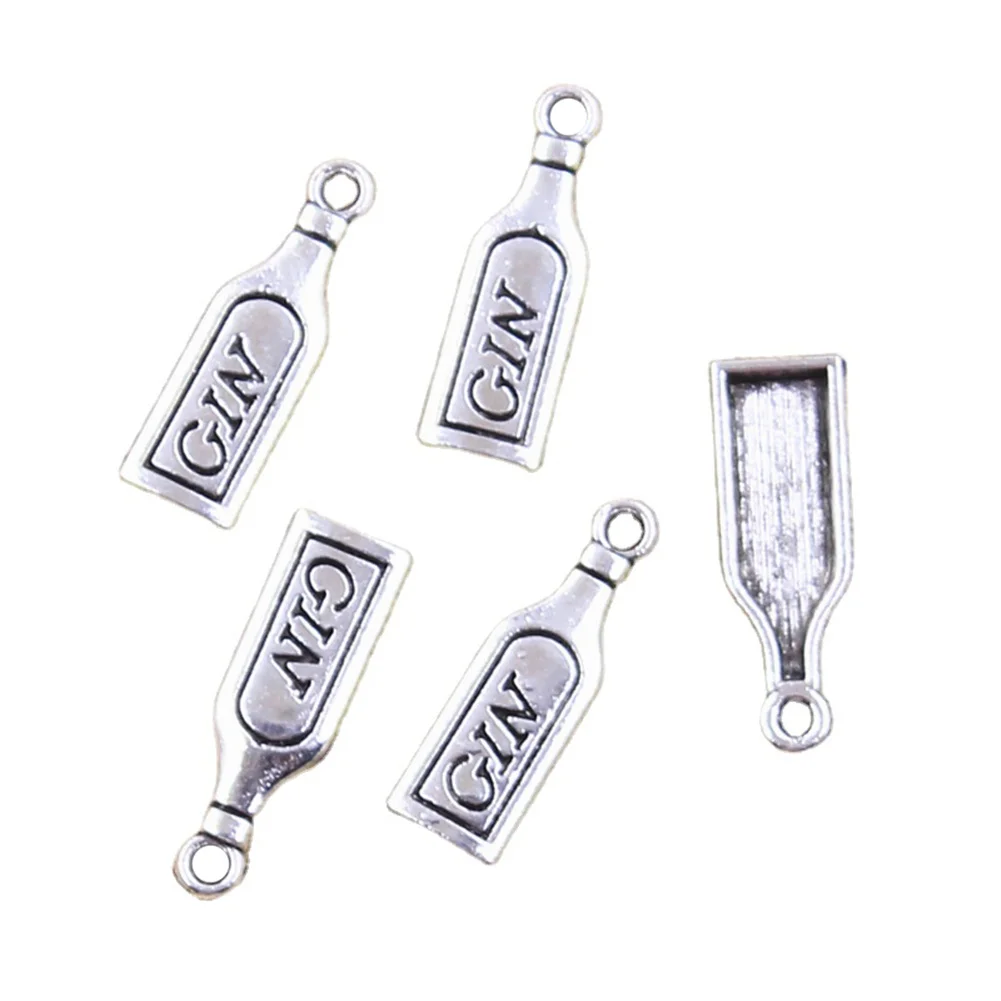 20pcs Charms Wine Gin 21x7mm Antique Silver Color Pendants Making DIY Handmade Tibetan Finding Jewelry