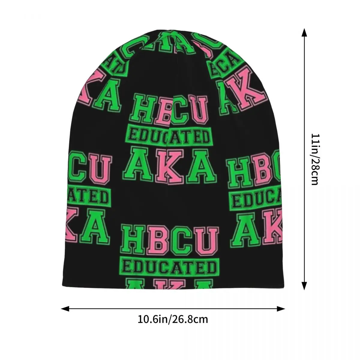 HBCU Grad AKA Sorority Paraphernalia, HBCU Educated AKA Warm Knitted Cap Bonnet Hat Autumn Winter Beanies Hats for Unisex Adult