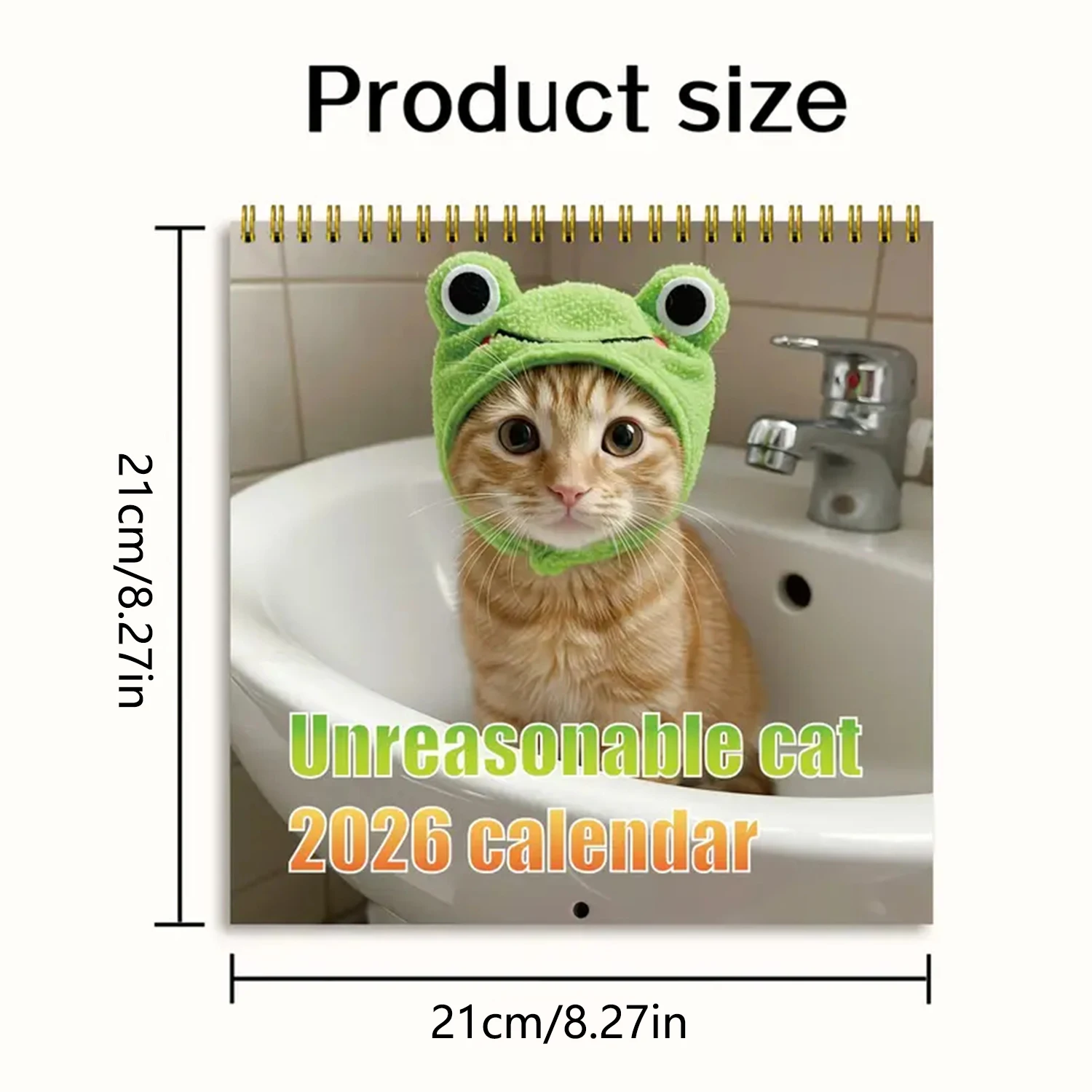 Planificateur de calendrier pour chat fantaisiste 2026 – Organisateur mensuel et quotidien avec d'illustrations félines adorables, organisation de bureau sur le thème du chat mignon