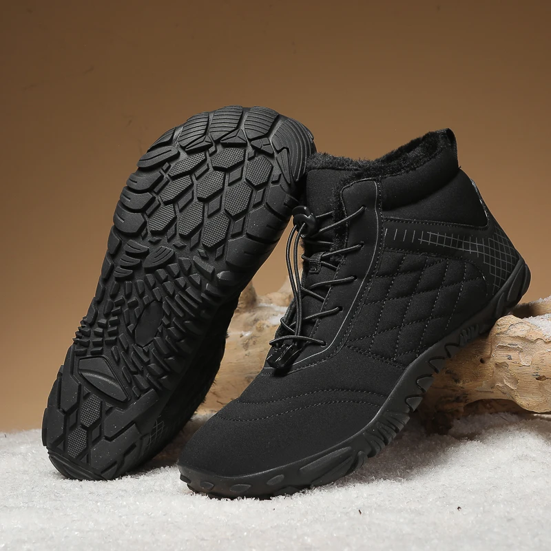 Hot Tt Warm and Waterproof Couple Barefoot Shoes, Soft and Foldable Soles, Thick Plush Cotton Shoes