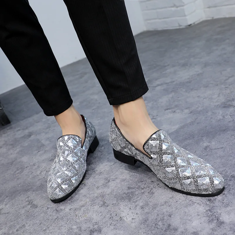 Italian Fashion Glitter Loafers Men New Arrival 2022 Coiffeur Wedding Dress Formal Shoes Men Elegant Party Shoes Men Classic