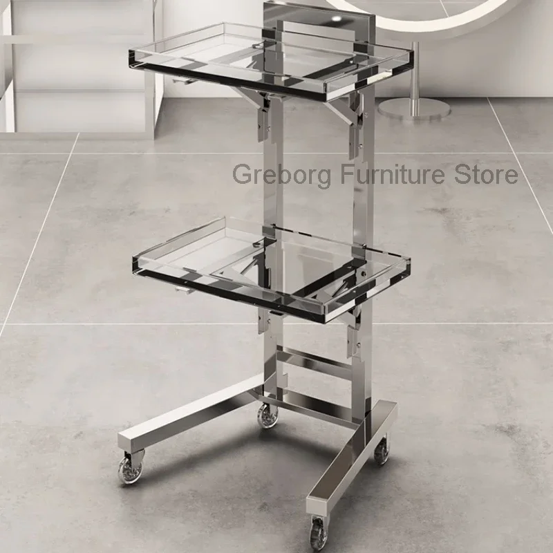 

Hospital Stainless Salon Trolley Metal Lashes Beauty Spa Salon Trolley Storage Carrello Con Ruote Hairdresser Furniture ZT50ST