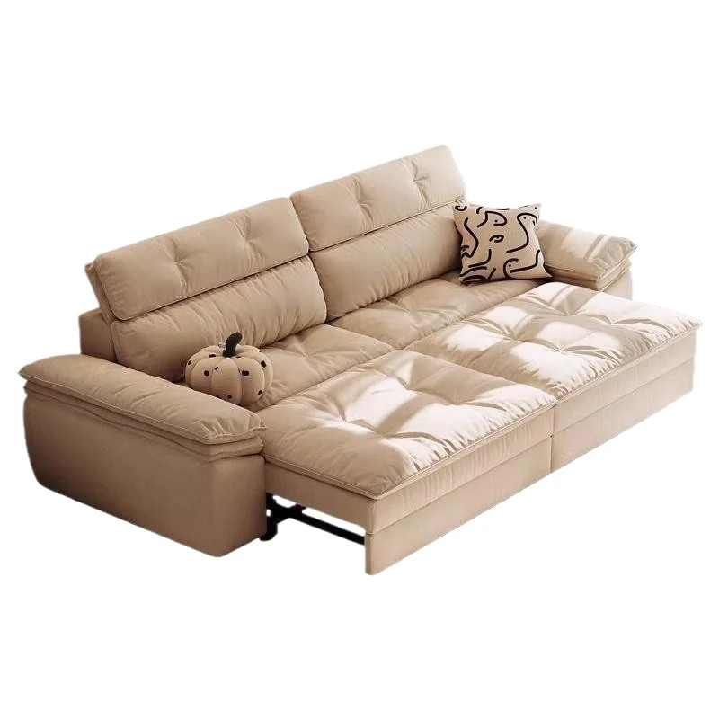 Electric sofa bed fabric living room small apartment folding telescopic cat scratching cloth function sofa