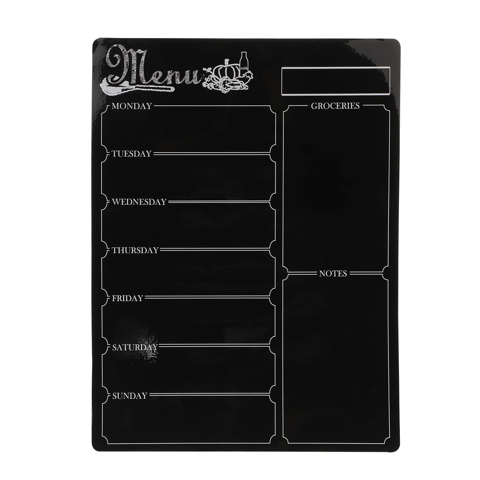 

Reusable Weekly Schedule Planner Refrigerator Chalkboard Note Calendar Dry Erase Magnetic Board Organizer Menu Board (Black)