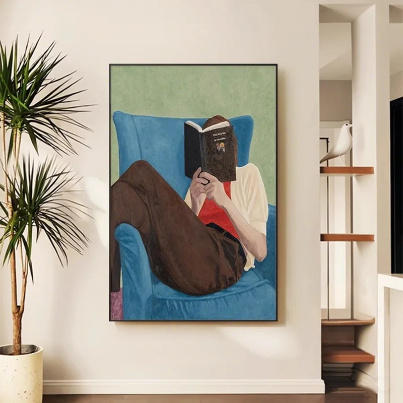 Abstrato, figura, sala de estar, pintura decorativa, minimalismo moderno, fundo de sofá, pintura suspensa