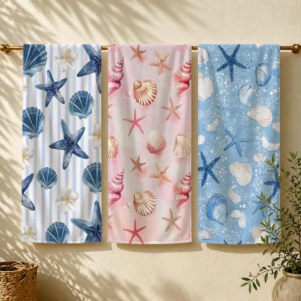 Ocean Art S-Shell starfish Towel Towel beach towel, quick drying absorbent bath towel for Swim,Gym,Camping,Outdoor hot