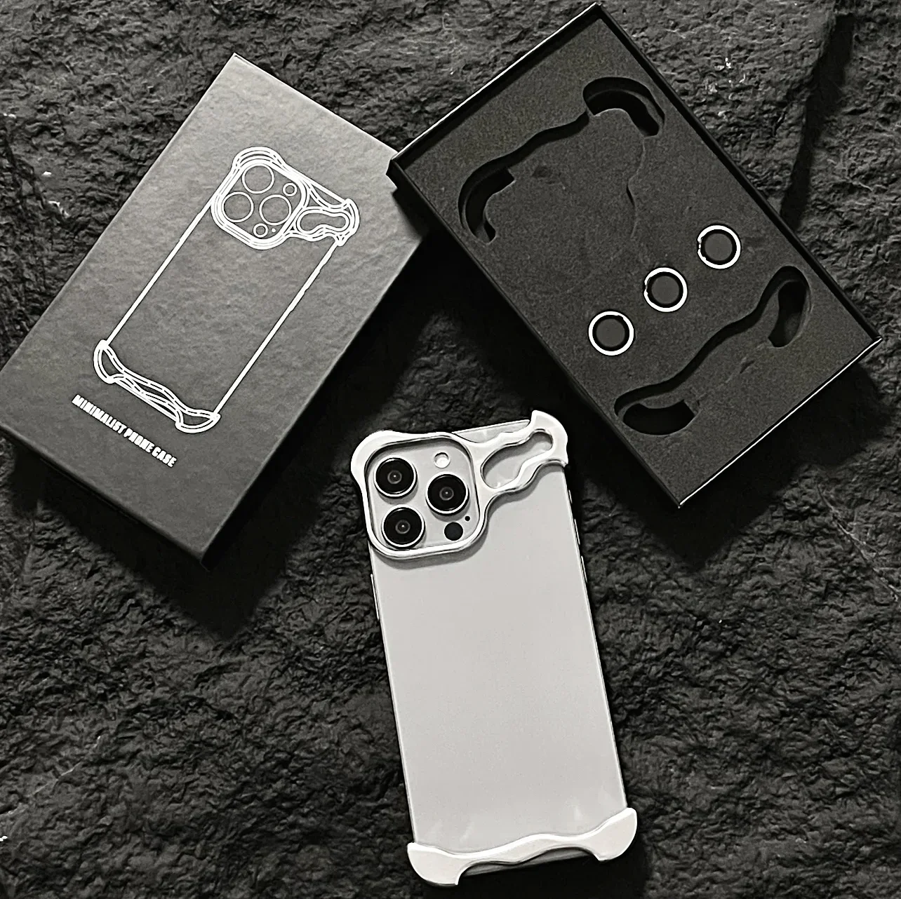 Nietypowe metalowe etui na telefon z ochroną obiektywu do iPhone 12 13 14 15 16 17 18 Pro Max, aluminiowa, odporna na wstrząsy obudowa. — zdjęcie produktu 3