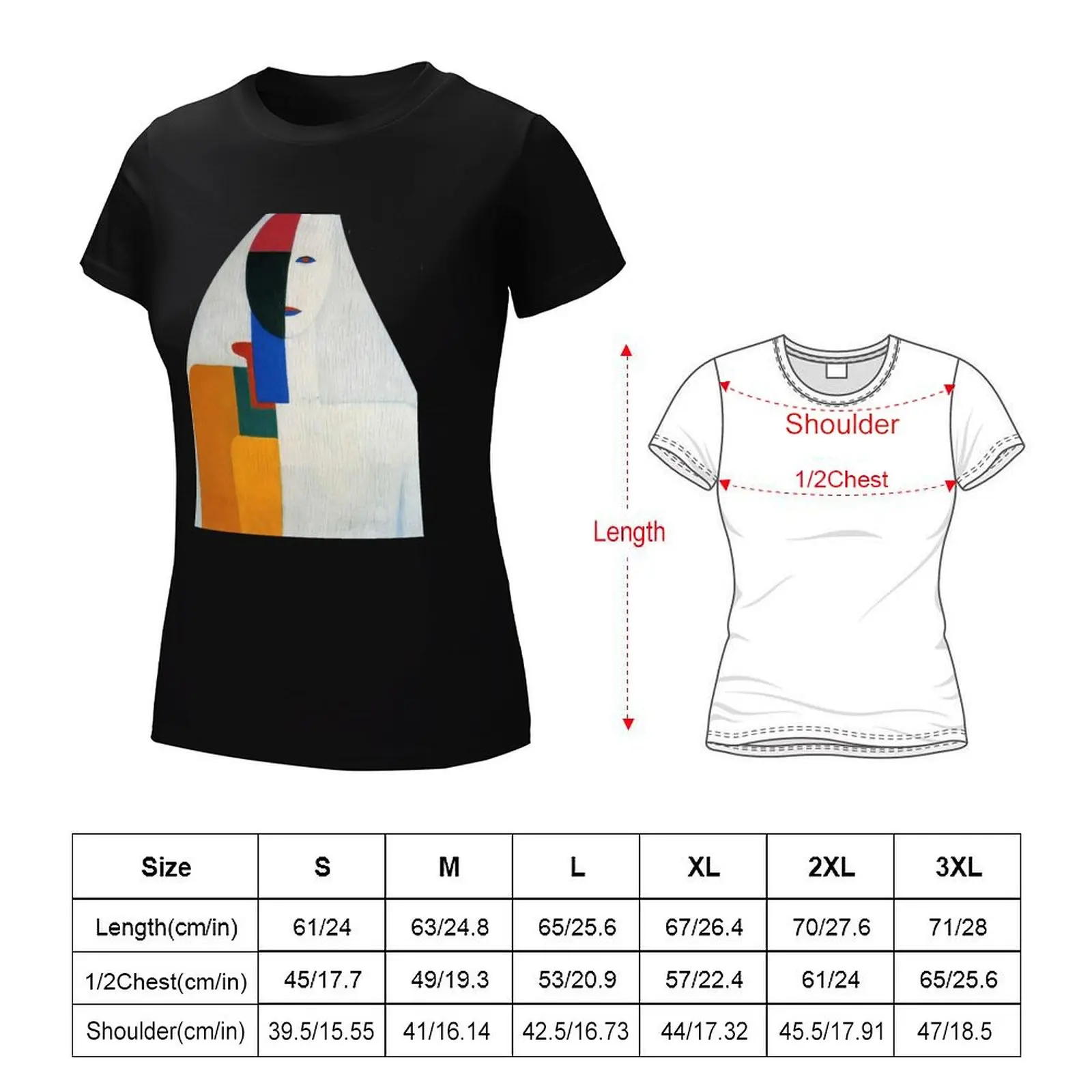 Hd woman torso, kavich malevich camiseta feminina de alta definição, tops de moda coreanos, 1932