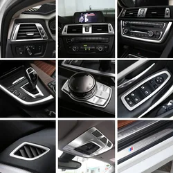 For BMW 3 4 Series F30 F31 F34 F36 Car Styling interior Buttons panel frame Decoration Cover Trim stainless steel Accessories