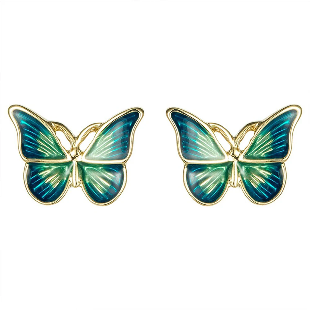 Vintage green Women butterfly party‘s Stud Earrings