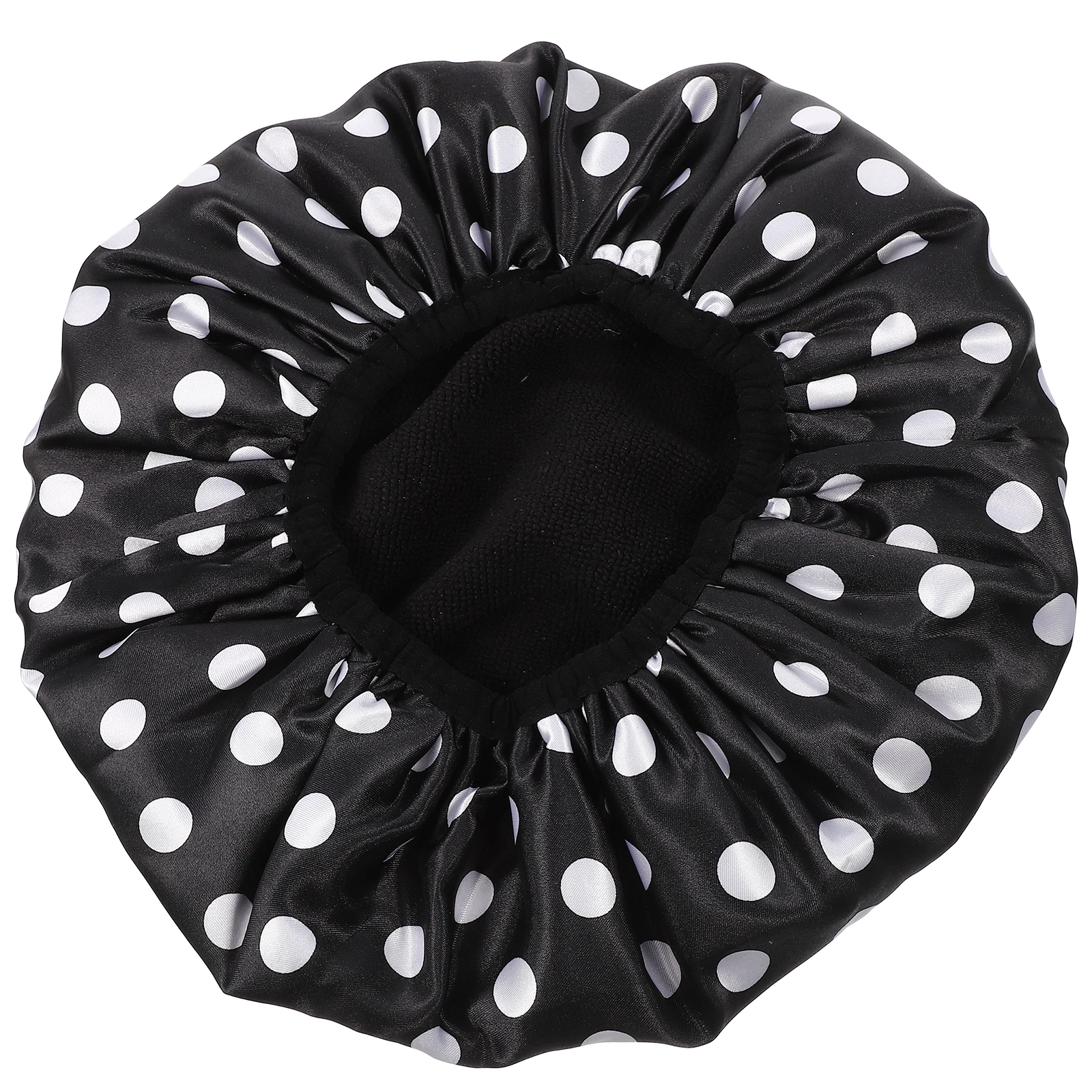 

Waterproof Hair Shower Caps Reusable Women Double Layer Bath Hat Satin PEVA Microfiber Drying Hat for