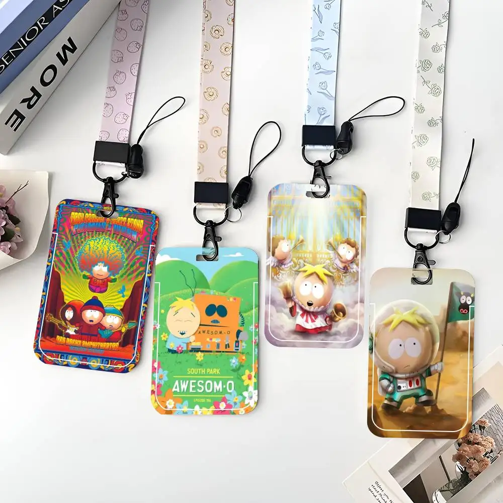 

Adult Animated Series South Comedy Park ID Card Holder Neck Strap Pendant Door Badge Holder Lanyards Keychain Work Credential