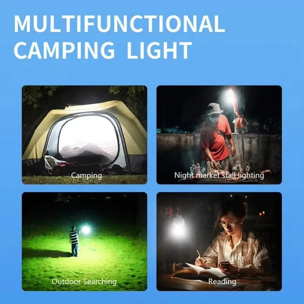 Long Lasting Solar Powered Camping Light Dual Color Rechargeable Emergency Light Bright Waterproof Solar Light Emergency Backup