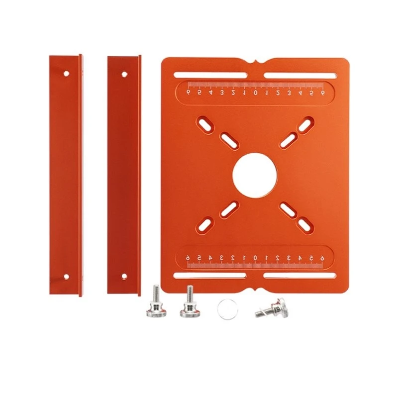 Y50A-Aluminum Alloy Router Guide Router Grooving Base Plate Wood Router Slotting Guide Router Mortising Jig