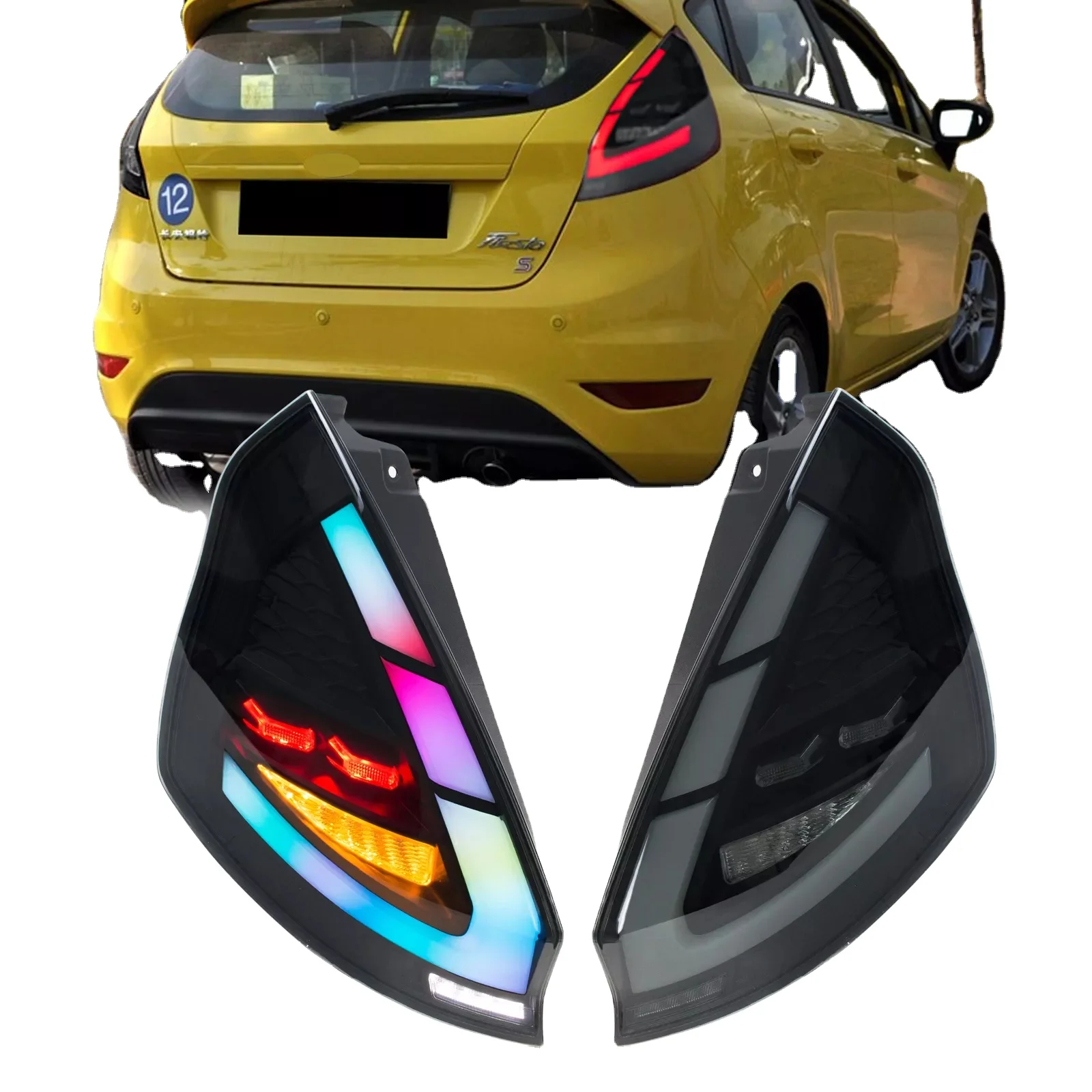

DK MOTION Auto Parts Rear Lamp Modify LED Tail Lamp 2009-2015 Led Tail Lights For Ford Fiesta SE ST Hatchback Lamps