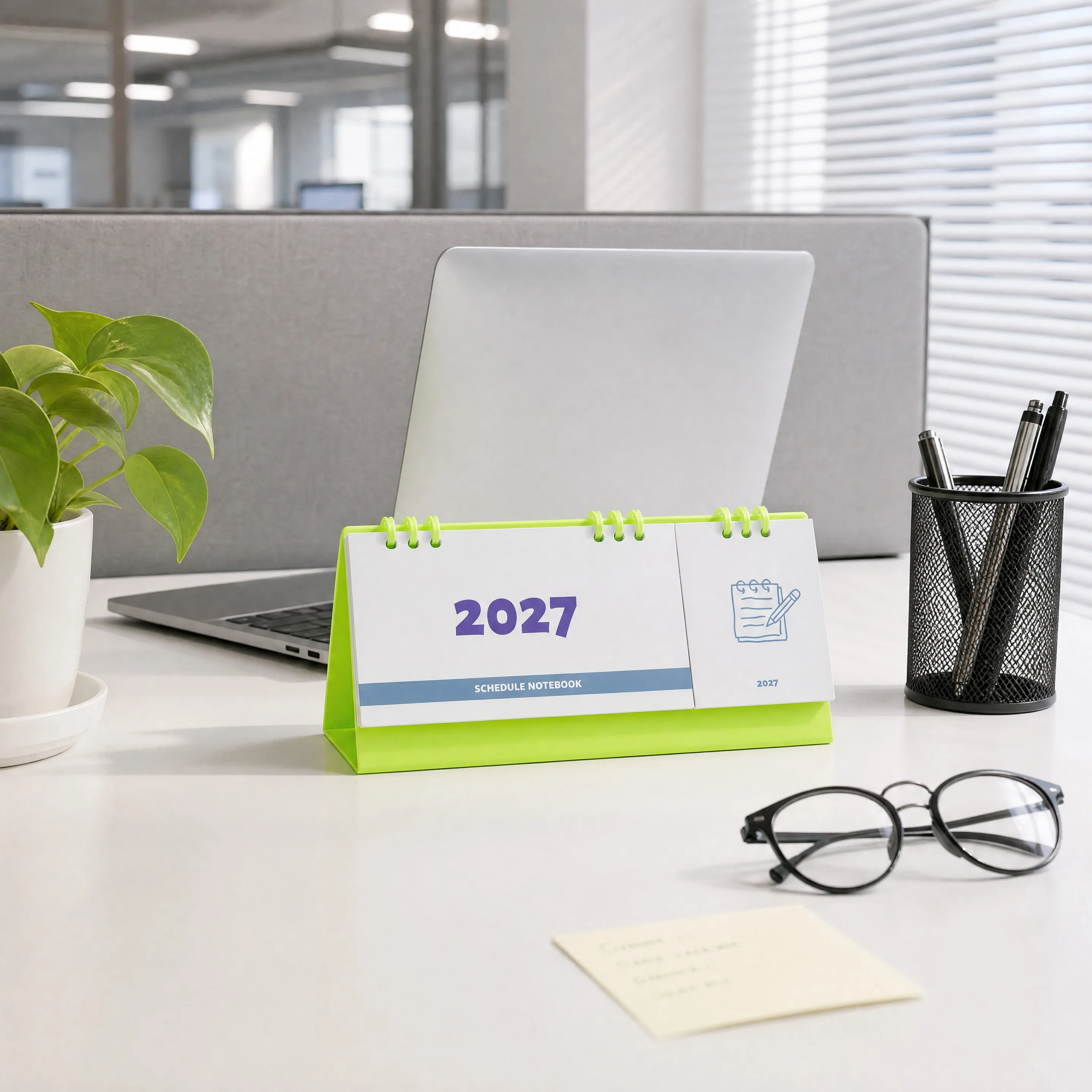 2027 New Desk Calendar, Dopamine Color Advent Calendar, Writable Multi-functional Planner for Habit Tracking, Office & Study