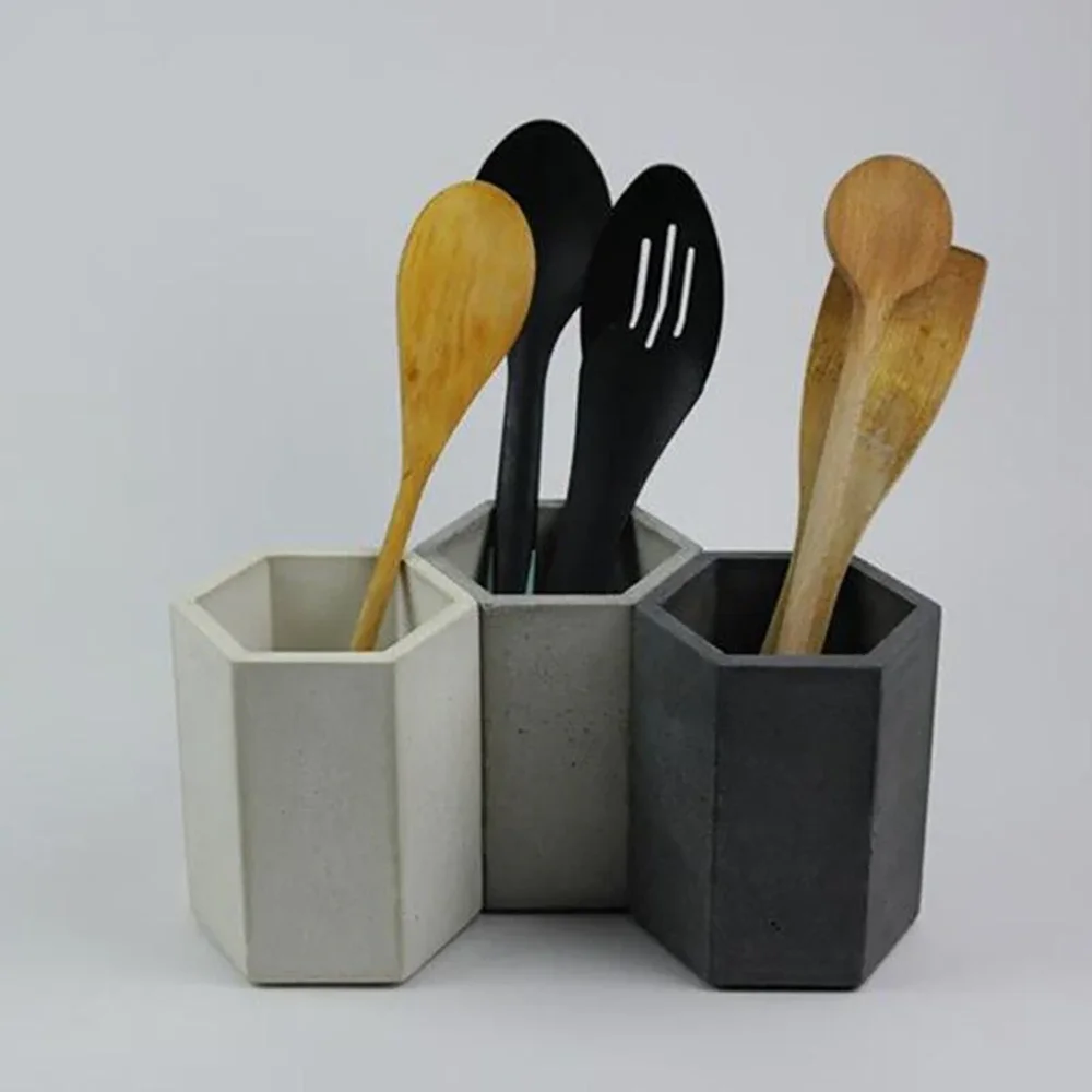 Cement pen tube silicone mold concrete kitchen receive cutlery bucket mold toothbrush cup mold creative household products mold