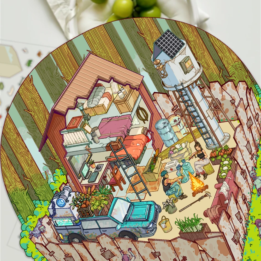 1 مجموعة الكرتون مخيم الموت المناظر الطبيعية ملصقات مصغرة لعبة الطاولة التضاريس ثلاثية الأبعاد DIY بها بنفسك لعبة الرعب ملصق جيب المقصورة لصق هدية #4