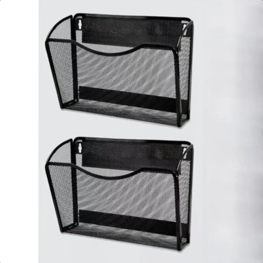 

2Pack Magnetic File HolderFile Folder Organizer No Drilling Paper Document Holder Large Capacity Office Hanging Magazine Rack f