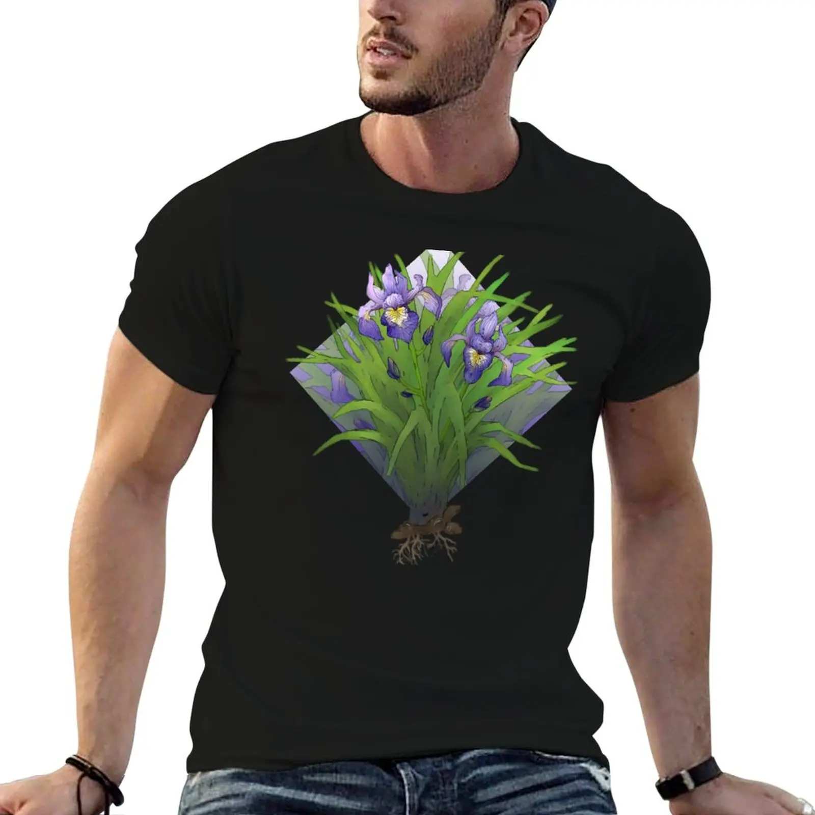 

Iris versicolor T-Shirt man t shirts for men casual anime tshirt T-Shirt