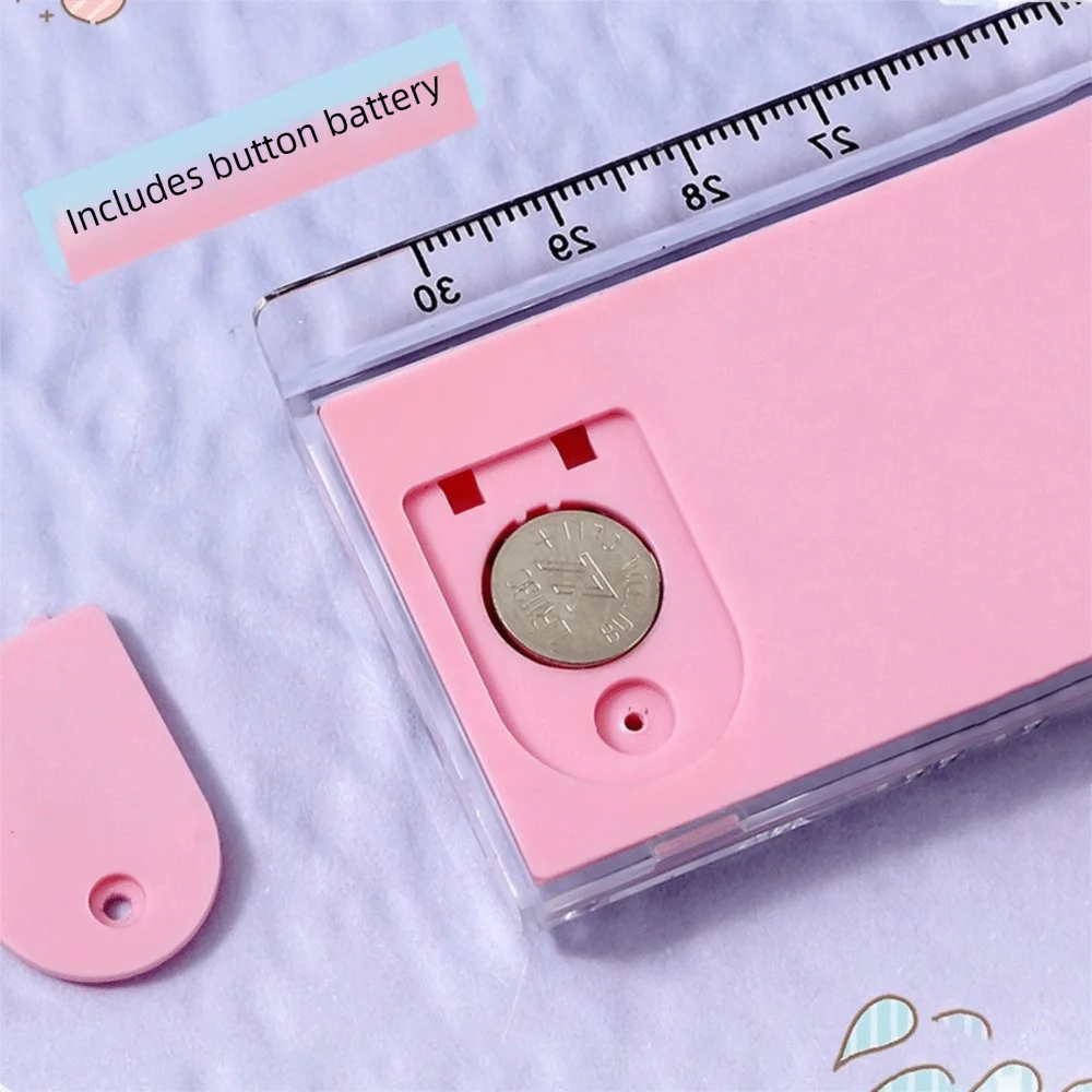 

30 cm Measurement 2-in-1 Mobile Measurer 8 Digit Calculation Multi-function Ruler Scientific Calculator Clear Cartoon Measurer